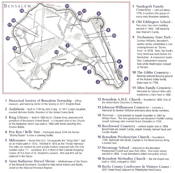 Bensalem Map with Key